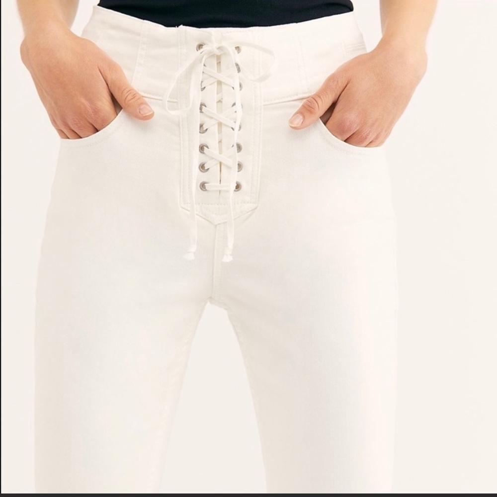 NWT Free People high waisted lace front jeans